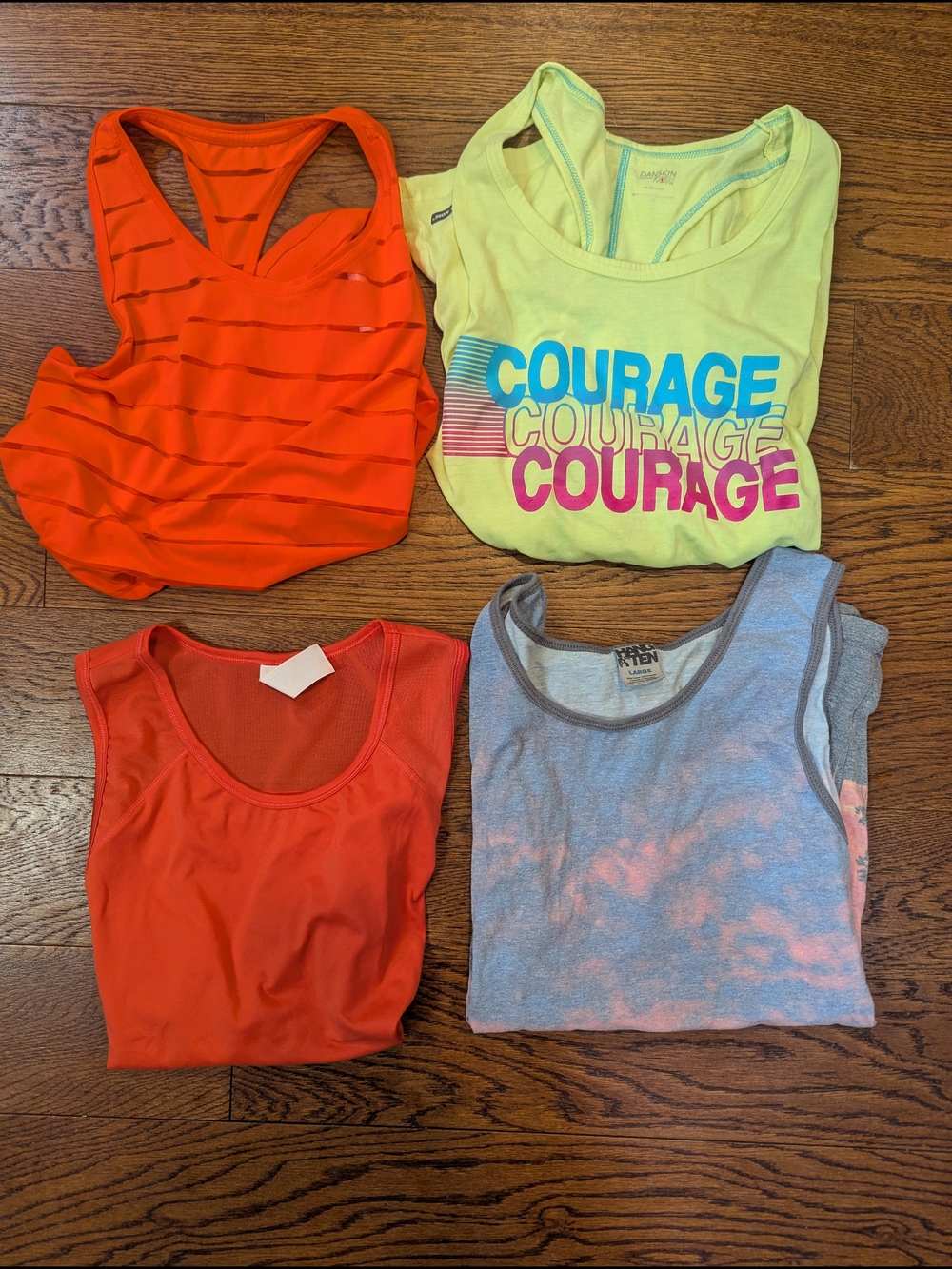 Assorted Women's Tank Tops - Bright Orange, Neon Yellow, Coral, Light Blue